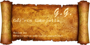 Görcs Gabriella névjegykártya